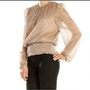 Joie Rose Gold Shimmer Blouse XS